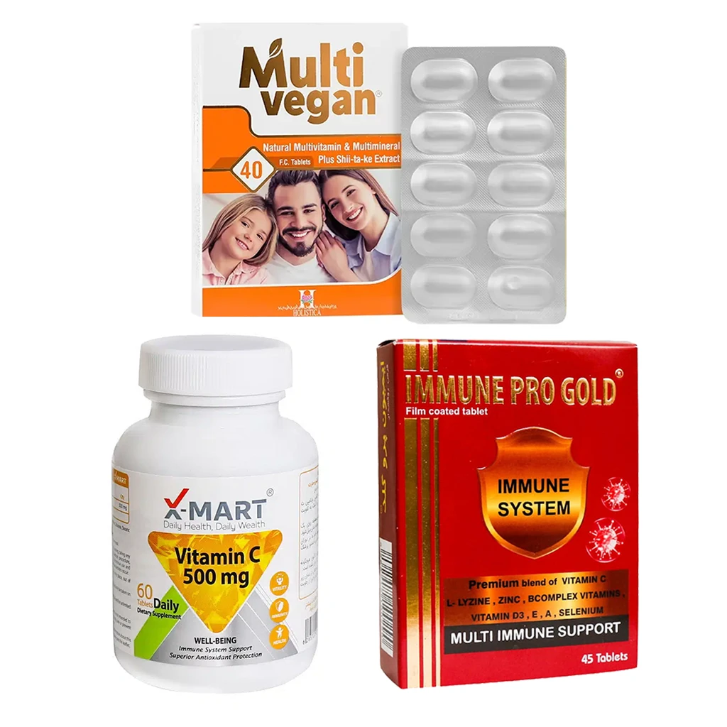 پکیج پاییزه : مولتی وگان، ایمیون پروگلد، ویتامین C ایکس مارت