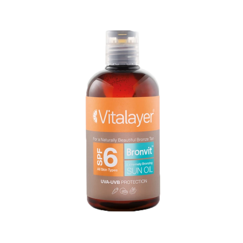 روغن آفتاب برنزه کننده صورت و بدن برن ویت ویتالیر حاوی spf 6