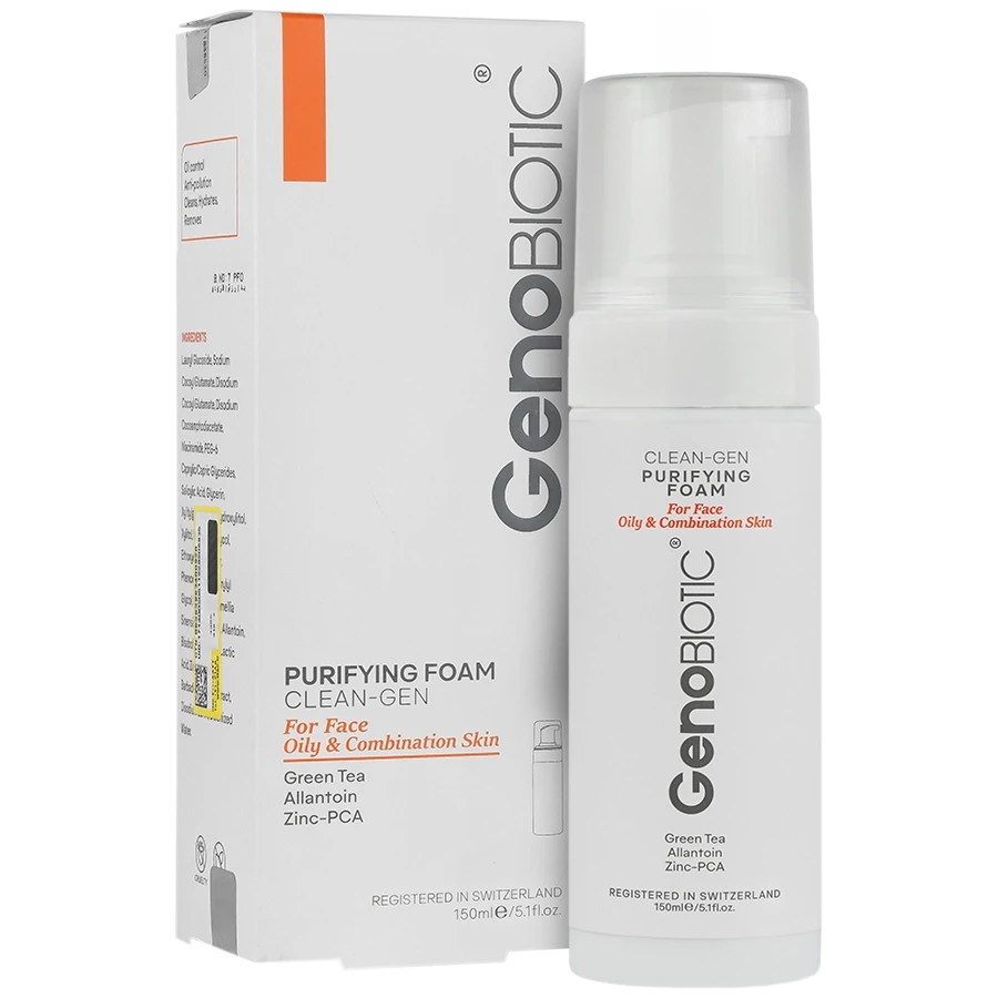 فوم شستشوی صورت پوست چرب و مختلط کلین ژن ژنوبایوتیک