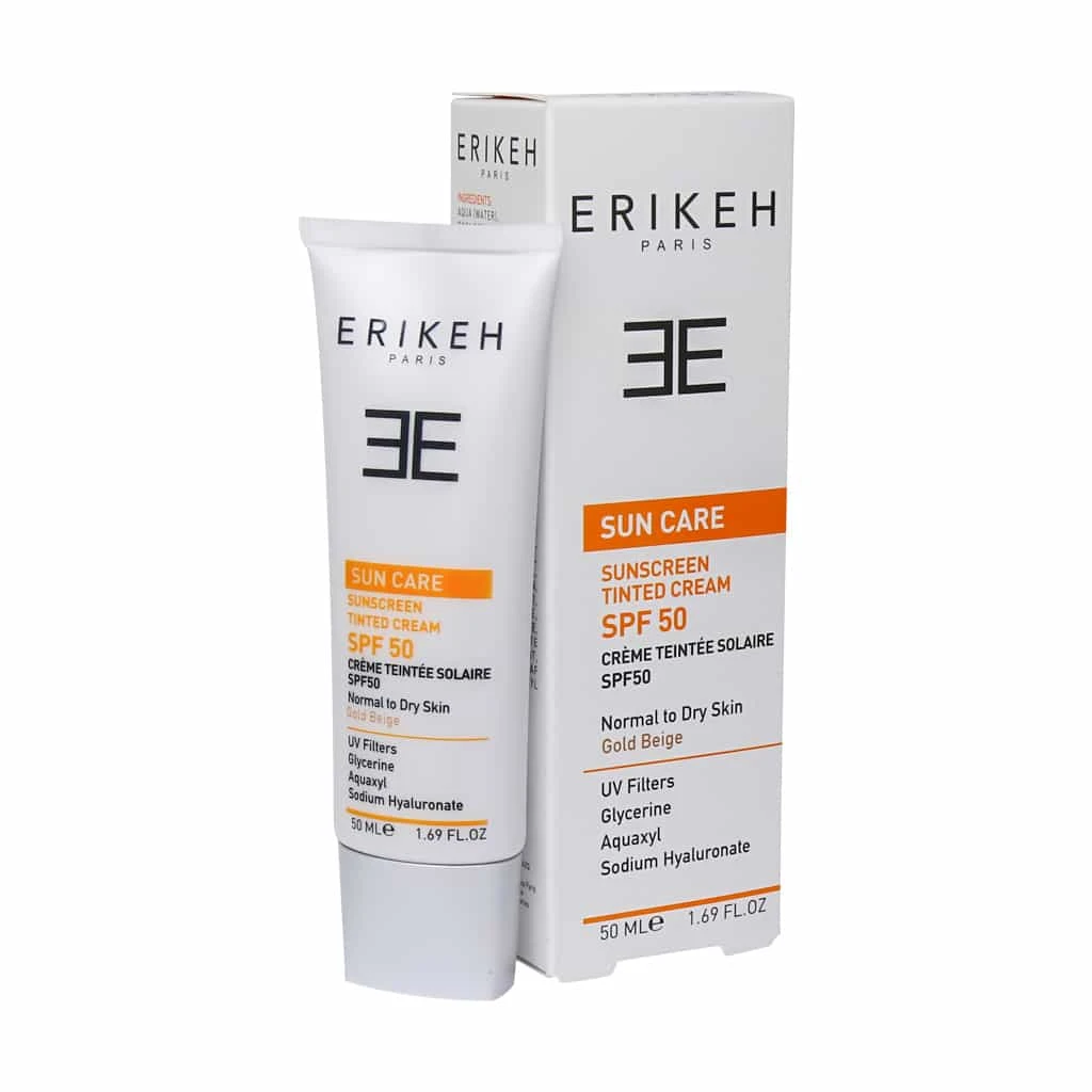 کرم ضد آفتاب پوست خشک و نرمال SPF50 اریکه - بژ طلایی