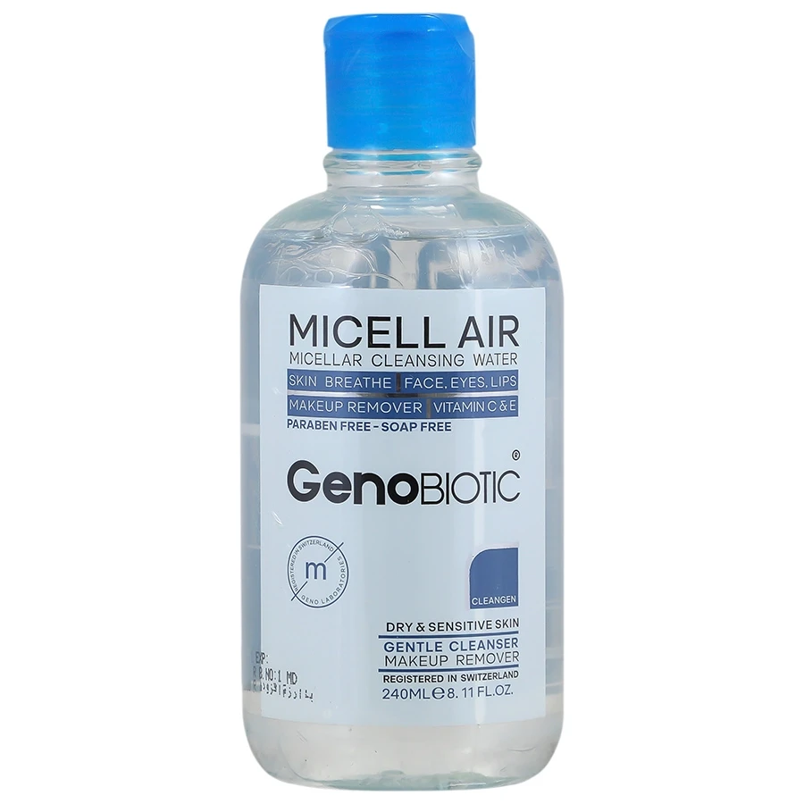 محلول پاک کننده آرایش پوست خشک ژنوبایوتیک - 240 میلی لیتر