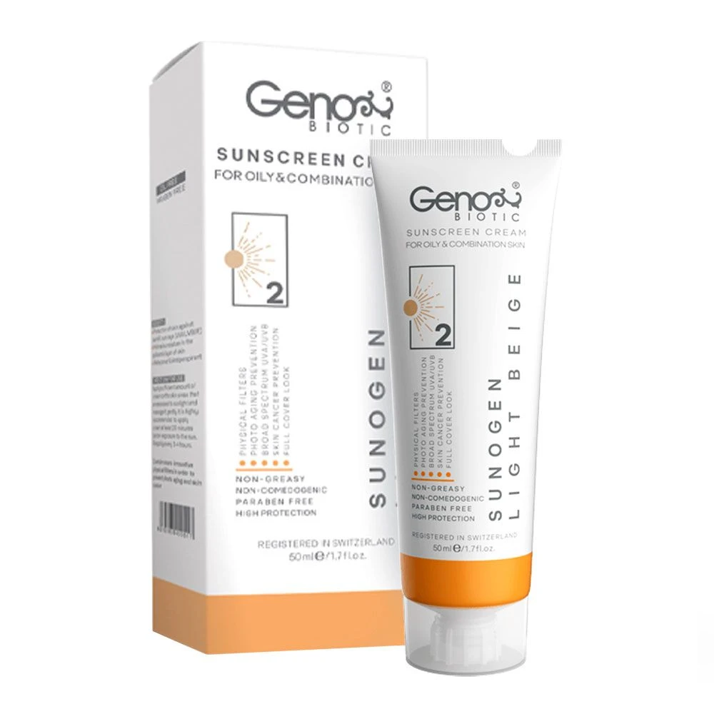 ضد آفتاب بژ روشن 3 پوست چرب SPF50 ژنوبایوتیک