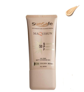 ضد آفتاب کرم پودری SPF50 مکیسان سان سیف - بژ طلایی