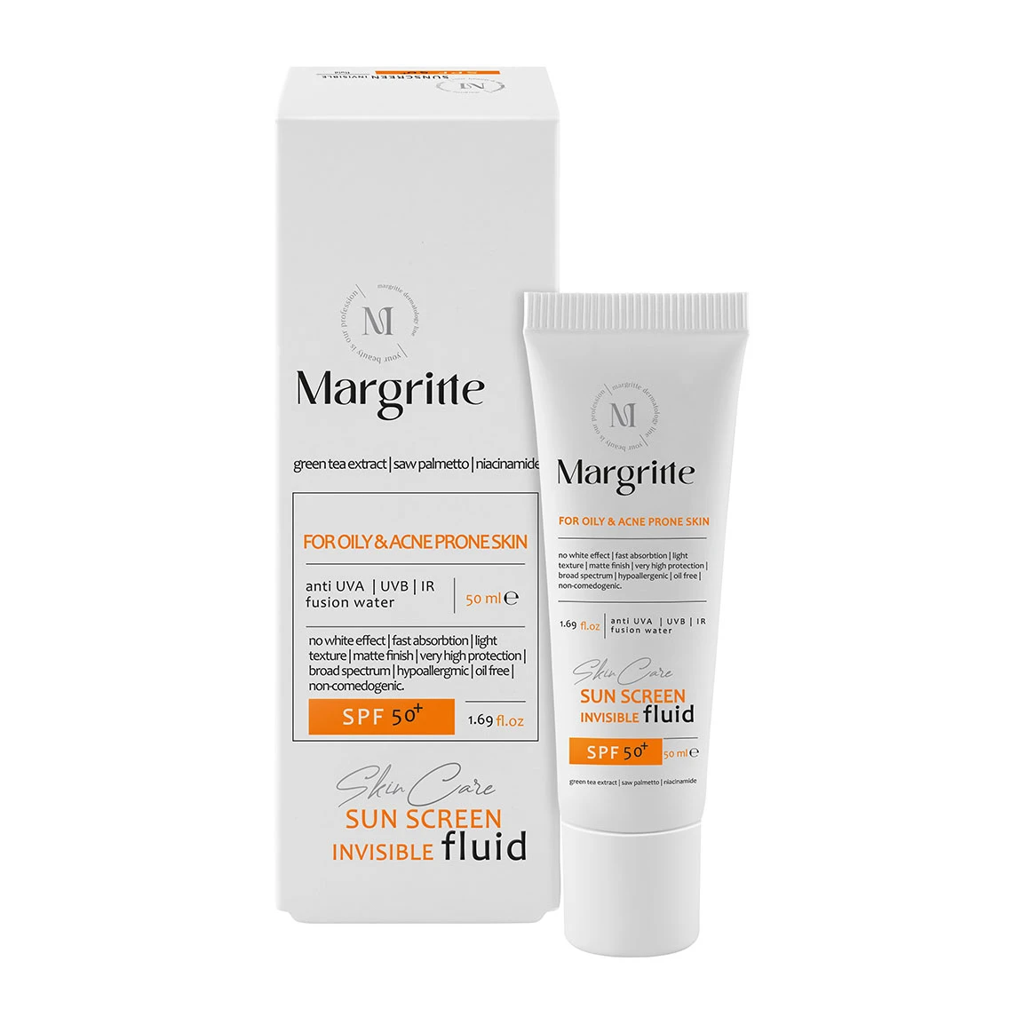 فلوئید ضد آفتاب ساده پوست نرمال تا خشک SPF50 مارگریت