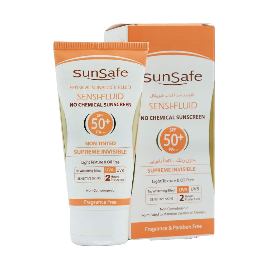 فلوئید ضد آفتاب فیزیکال SPF50 سان سیف