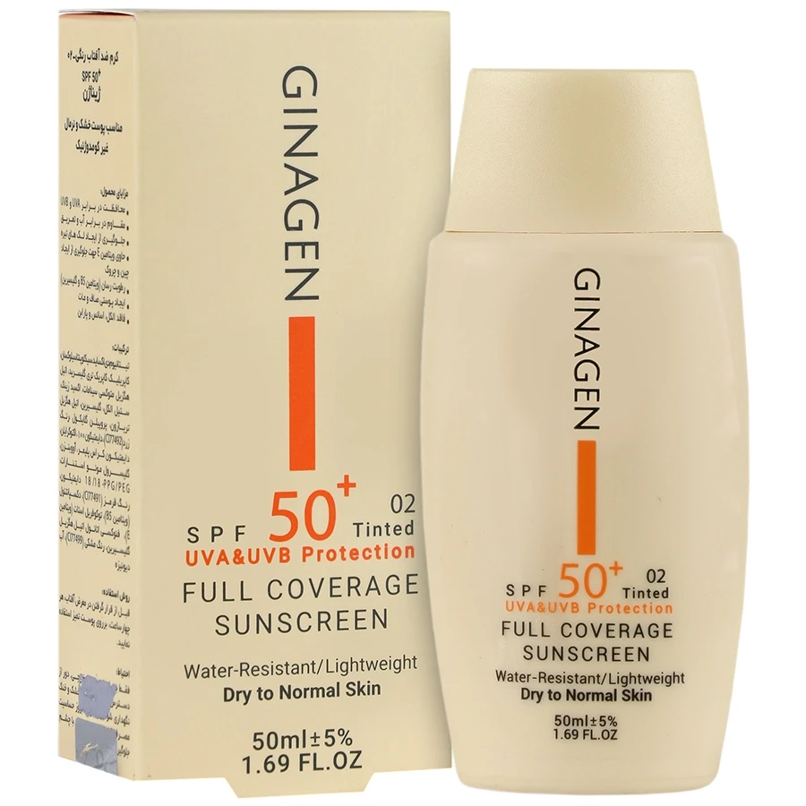 کرم ضد آفتاب رنگی پوست خشک SPF50 ژیناژن - 02