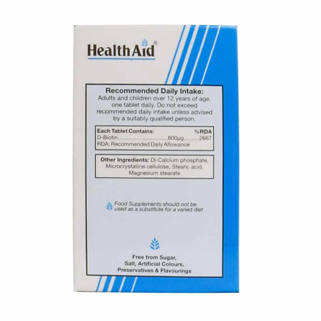 قرص بیوتین 800 میکروگرم هلث اید