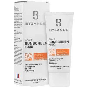 فلوئید ضد آفتاب رنگی SPF50 بیزانس پوست چرب (بژ روشن (10))