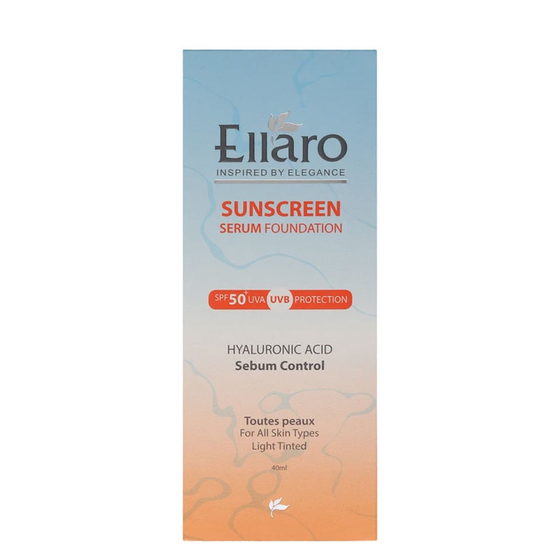 سرم ضد آفتاب SPF50 الارو مناسب انواع پوست رنگ روشن حاوی هیالورونیک اسید 40 میلی لیتر
