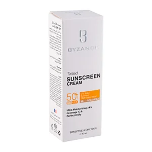 کرم ضد آفتاب رنگی بیزانس رنگی SPF50 پوست خشک 40 میلی متر